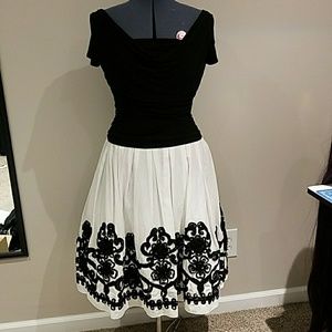 Black and White Cocktail Party Dress